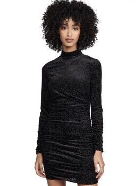 Likely Black Velvet Leopard Wiley Dress